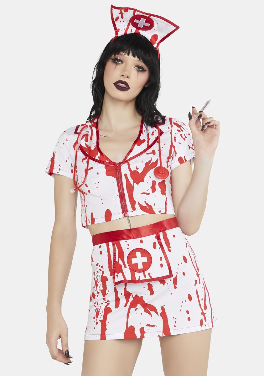N' Treatz Bloody Costume Set - White Kill