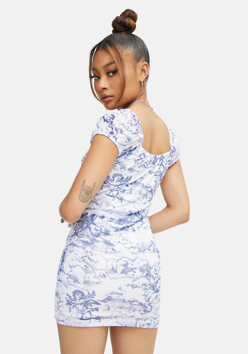 cherub mesh dress Grey Cherub Mesh High Neck Mini Dress