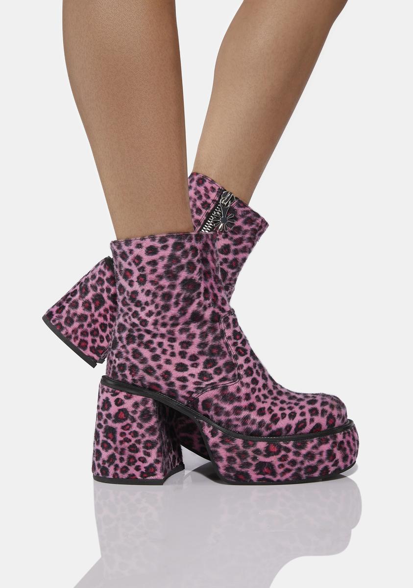 Pink leopard boots shop