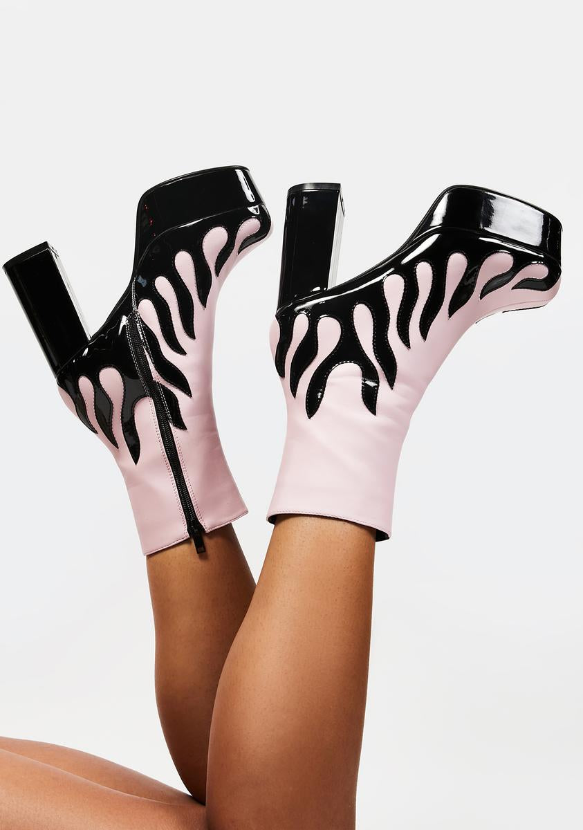 Lamoda Pink High Voltage Ankle Boots Dolls Kill