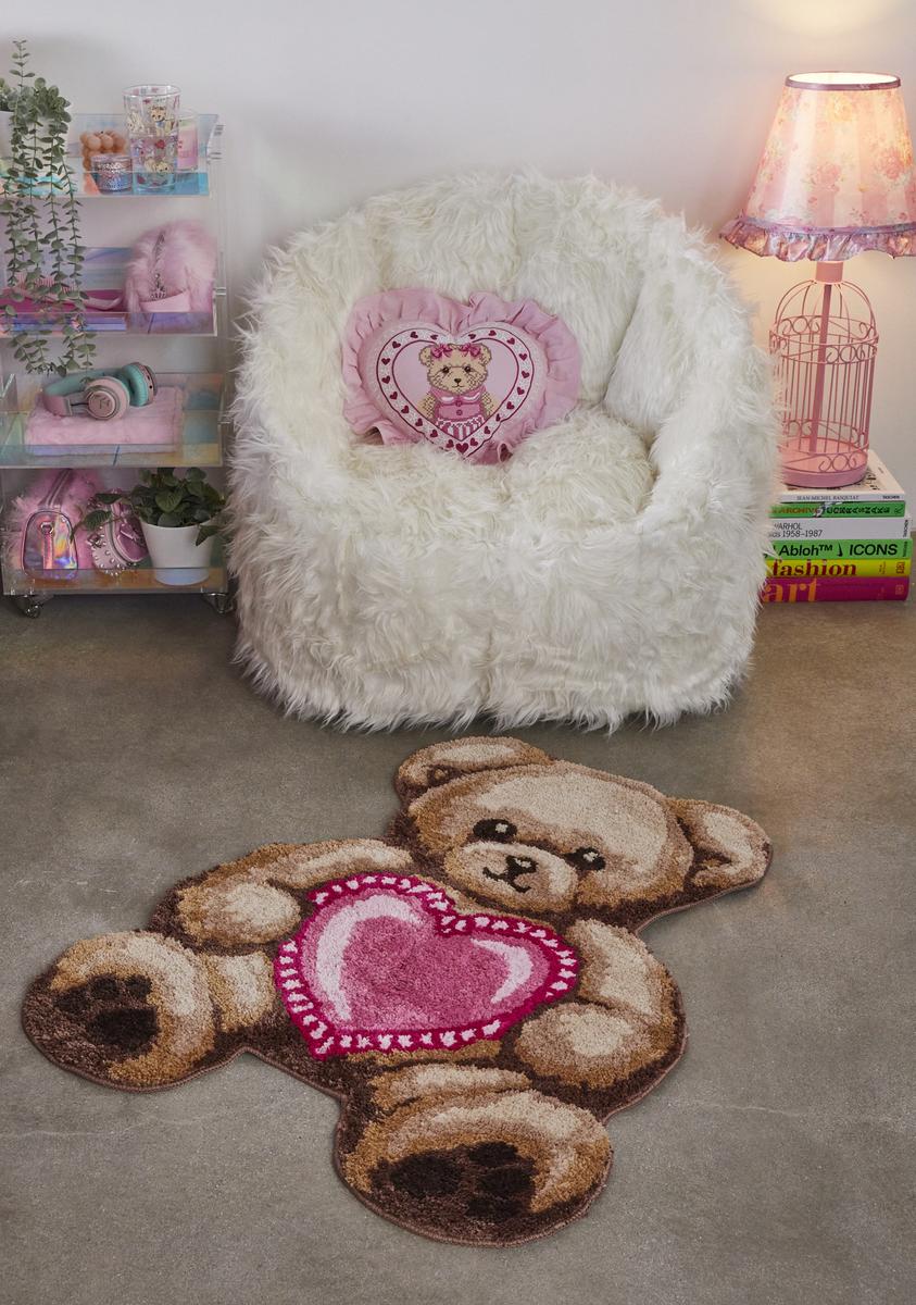 Dolls Home Teddy Bear Heart Bedroom Rug - Brown – Dolls Kill