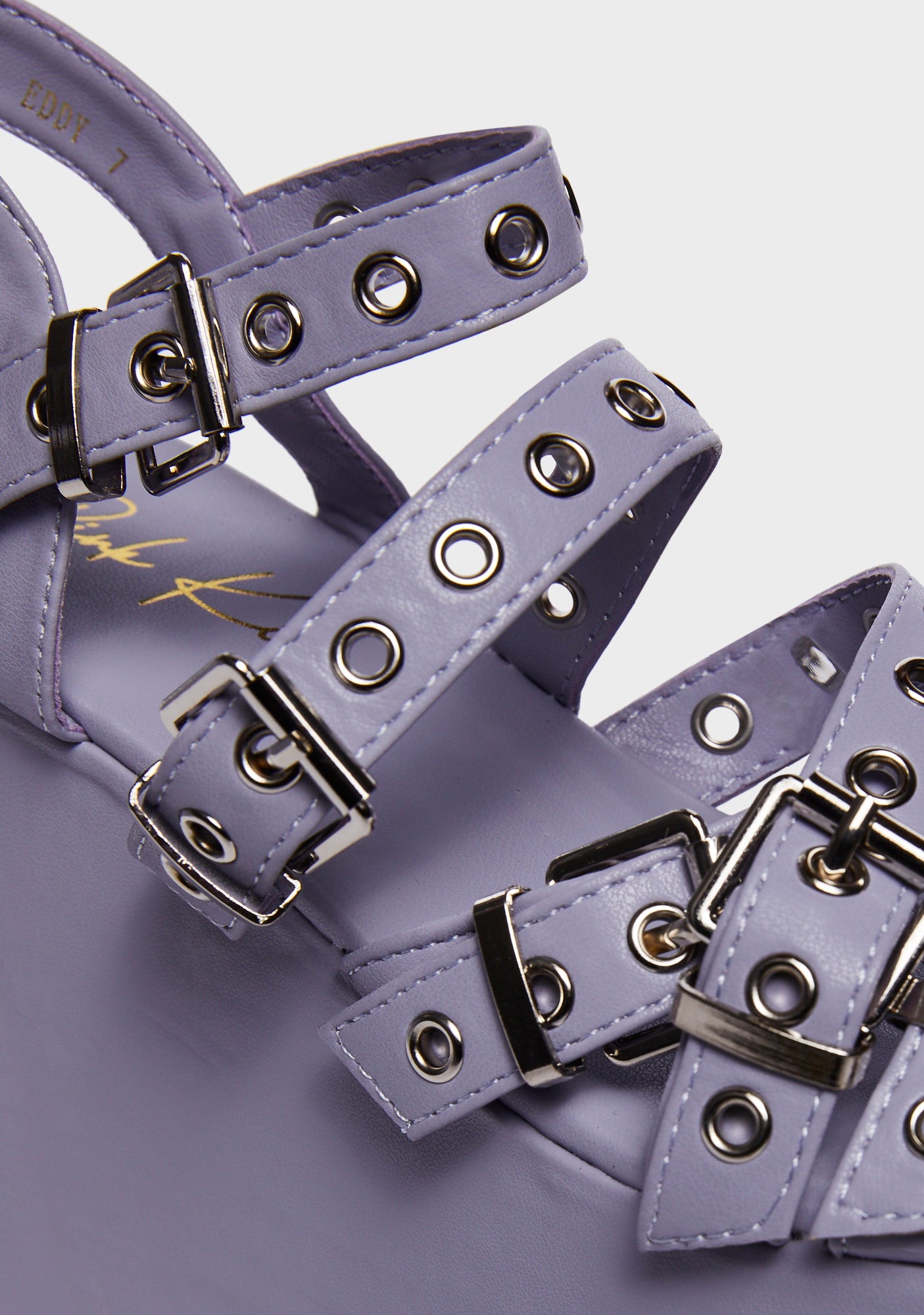 Multi Buckle Platform Wedge Heels - Purple – Dolls Kill