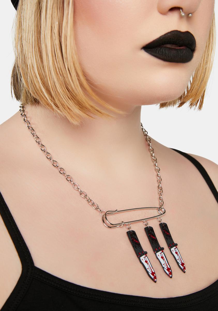 Social Collision Bloody Daggers Necklace