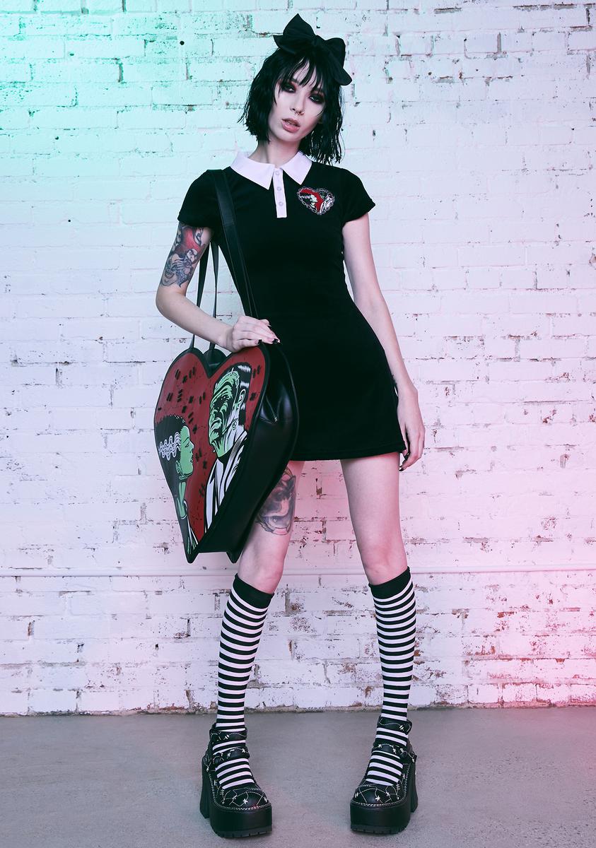 dolls kill t shirt dress Current Mood Mesh Overlay Skull Graphic T-Shirt Dress
