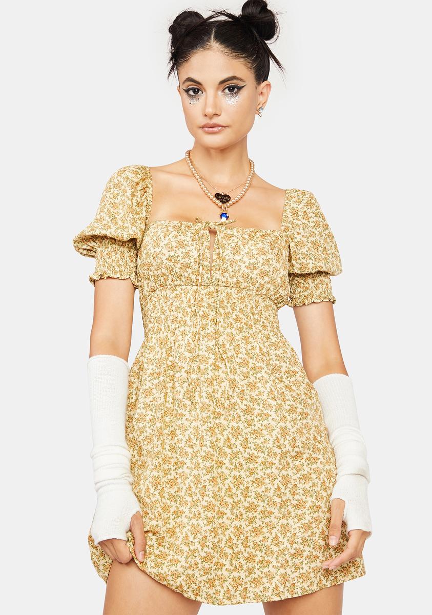 Motel Washed Ditsy Poleze Mini Dress – Dolls Kill