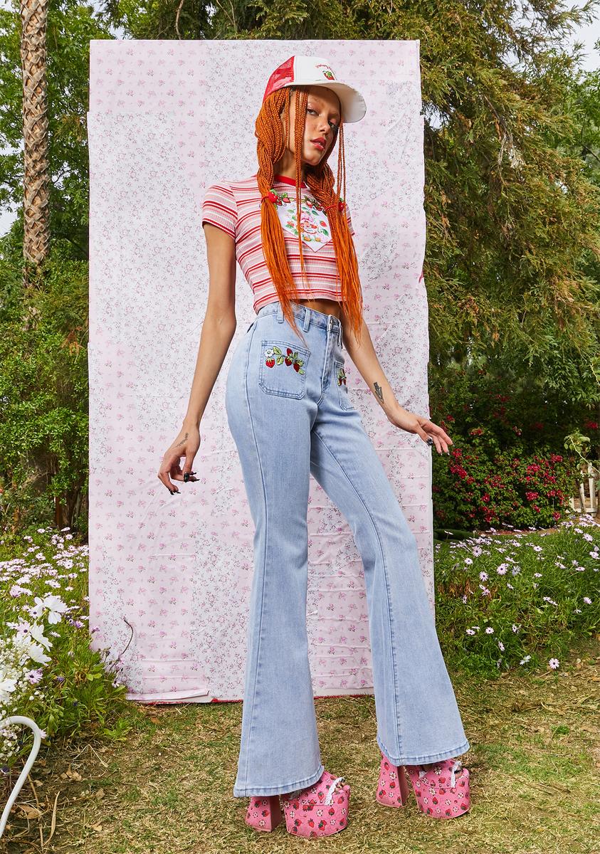 パンツ POPPY STRAWBERRY DENIM PANTS Poppy Pants in Pink Cherry – Sugar Cilantro
