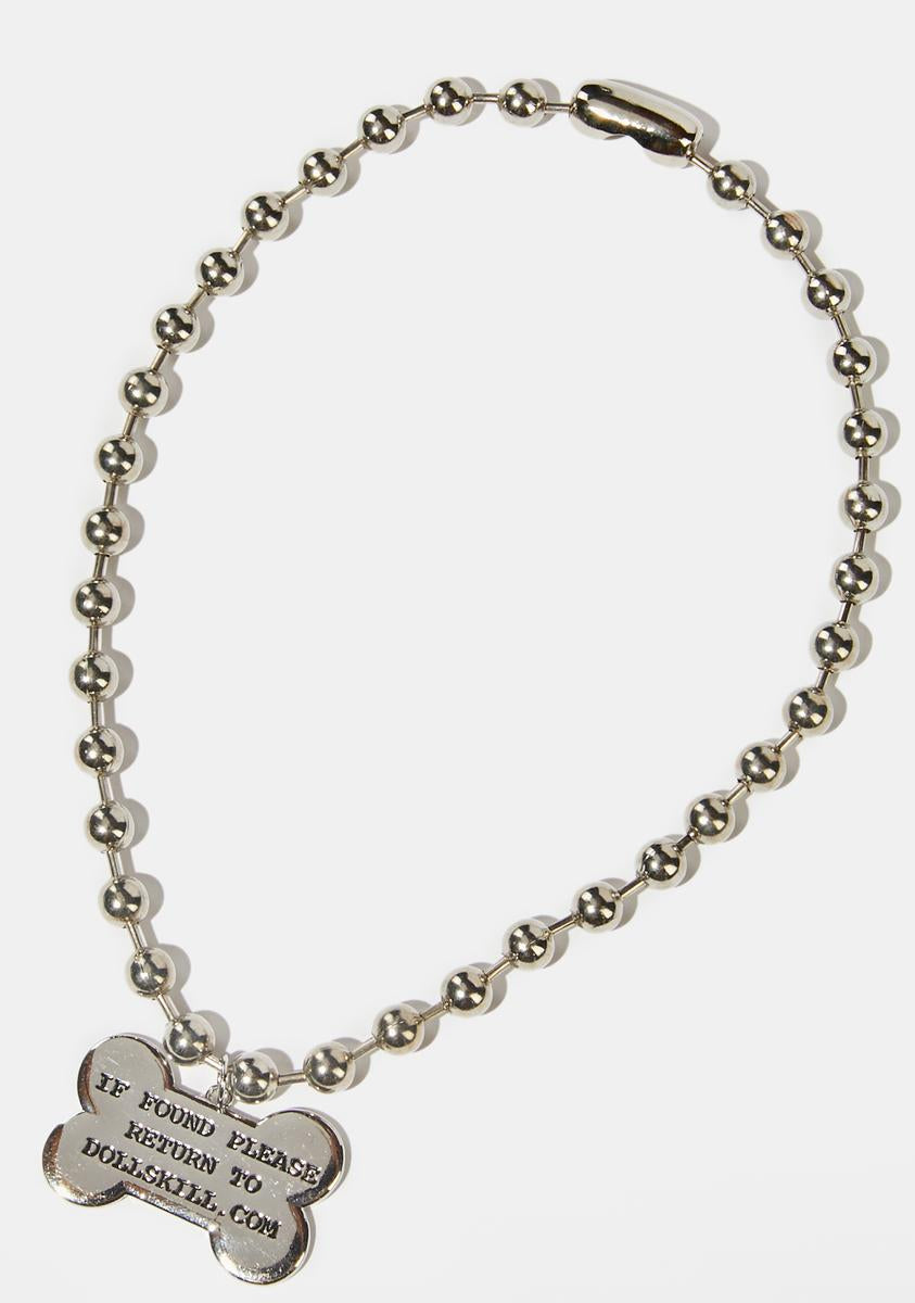Dog Bone Ball Chain Necklace