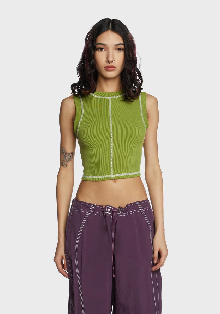 Sage Test Your Luck Crop Tank,New Products : American Fashion Style Bags On Sale