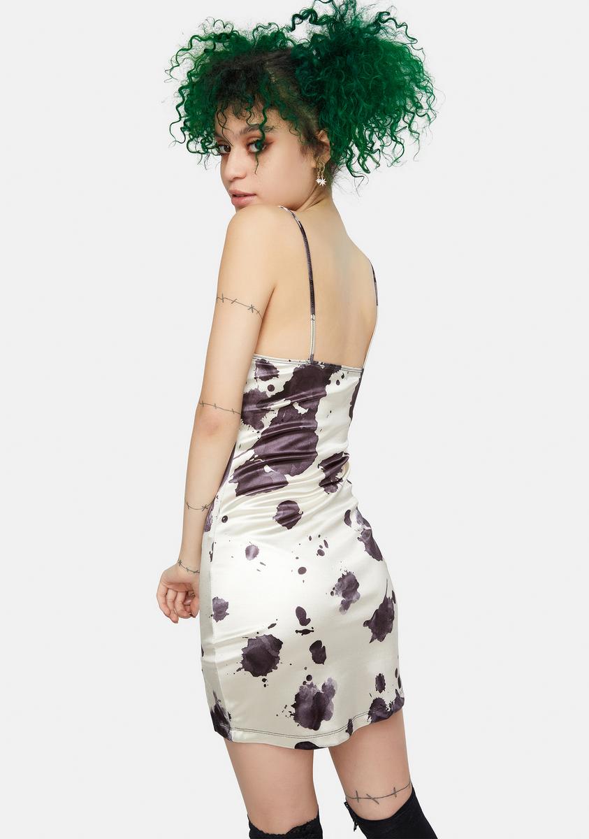 Motel Ink Stain Satin Spandex Betta Mini Dress – Dolls Kill