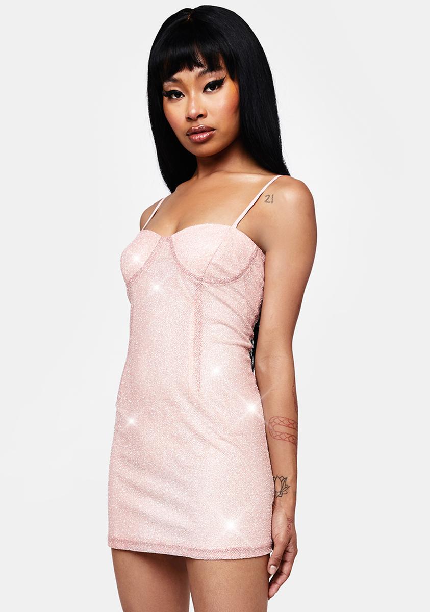elsie and fred pink dress Thirsty Glitter Cami Mini Dress
