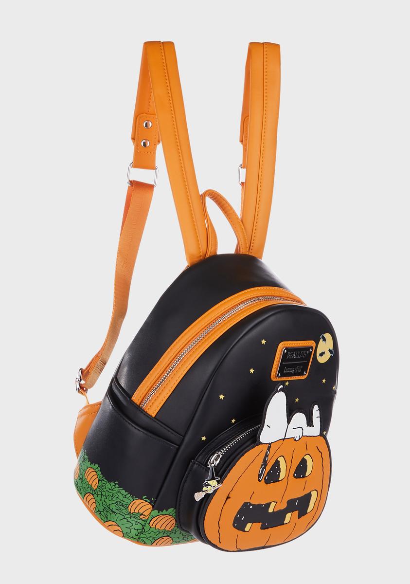 Loungefly Snoopy Jack O Lantern Mini Backpack - Black/Orange – Dolls Kill