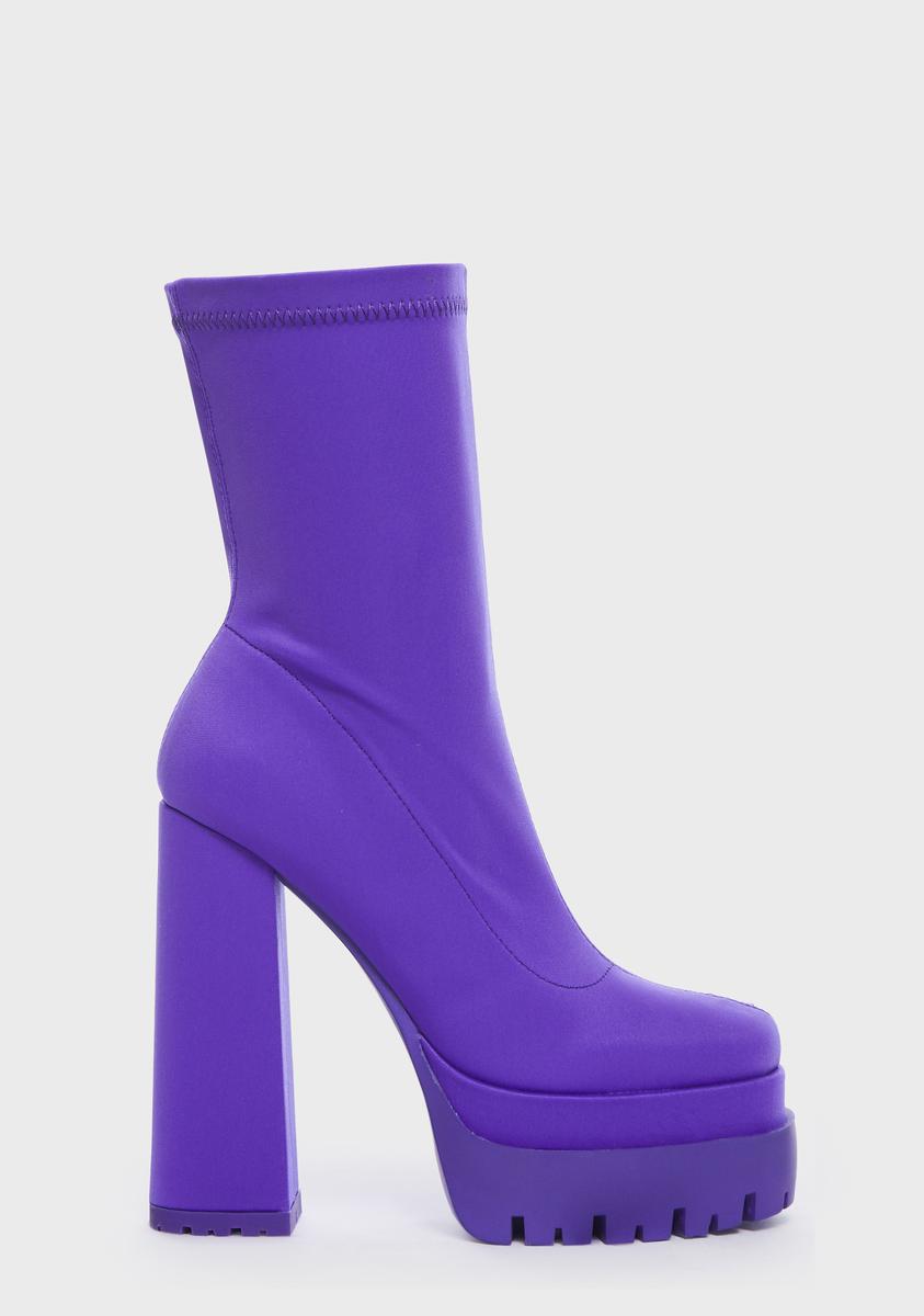 Purple Icing Platform Boots AZALEA WANG,New Products : American Fashion Style Bags On Sale