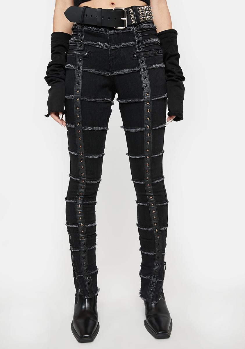Atmosphere Grommet Distressed Skinny Jeans DARKER WAVS,All Products : American Fashion Style Bags On Sale Atmosphere Grommet Distressed Skinny Jeans DARKER WAVS,All Products : American Fashion Style Bags On Sale