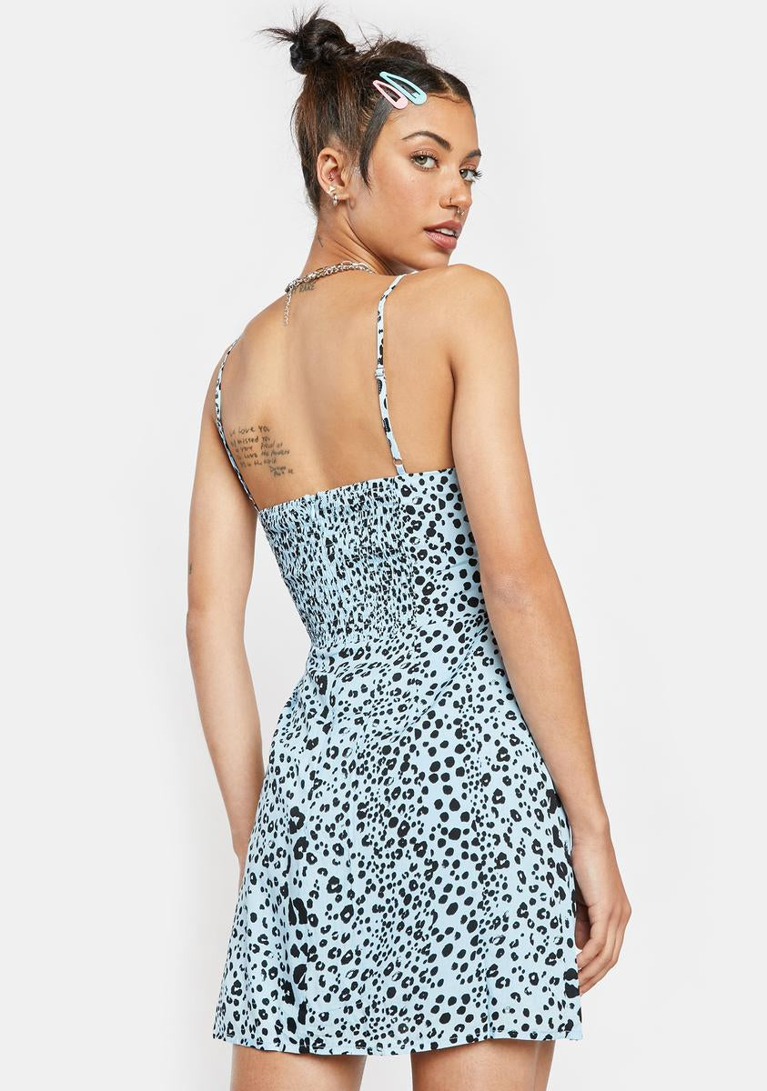 blue cheetah dress Angie Dress in Blue Cheetah