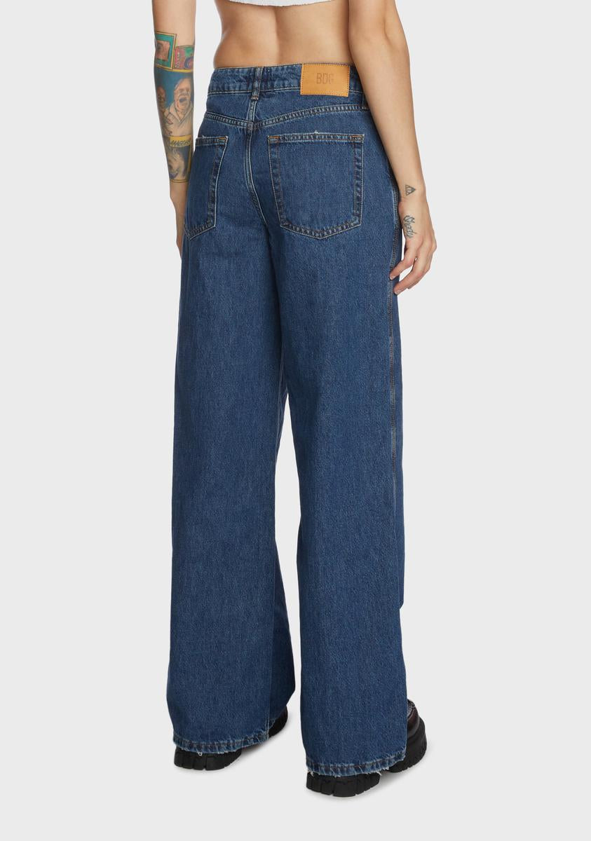 BDG Mid Rise Baggy Jeans Dark Vintage Dolls Kill