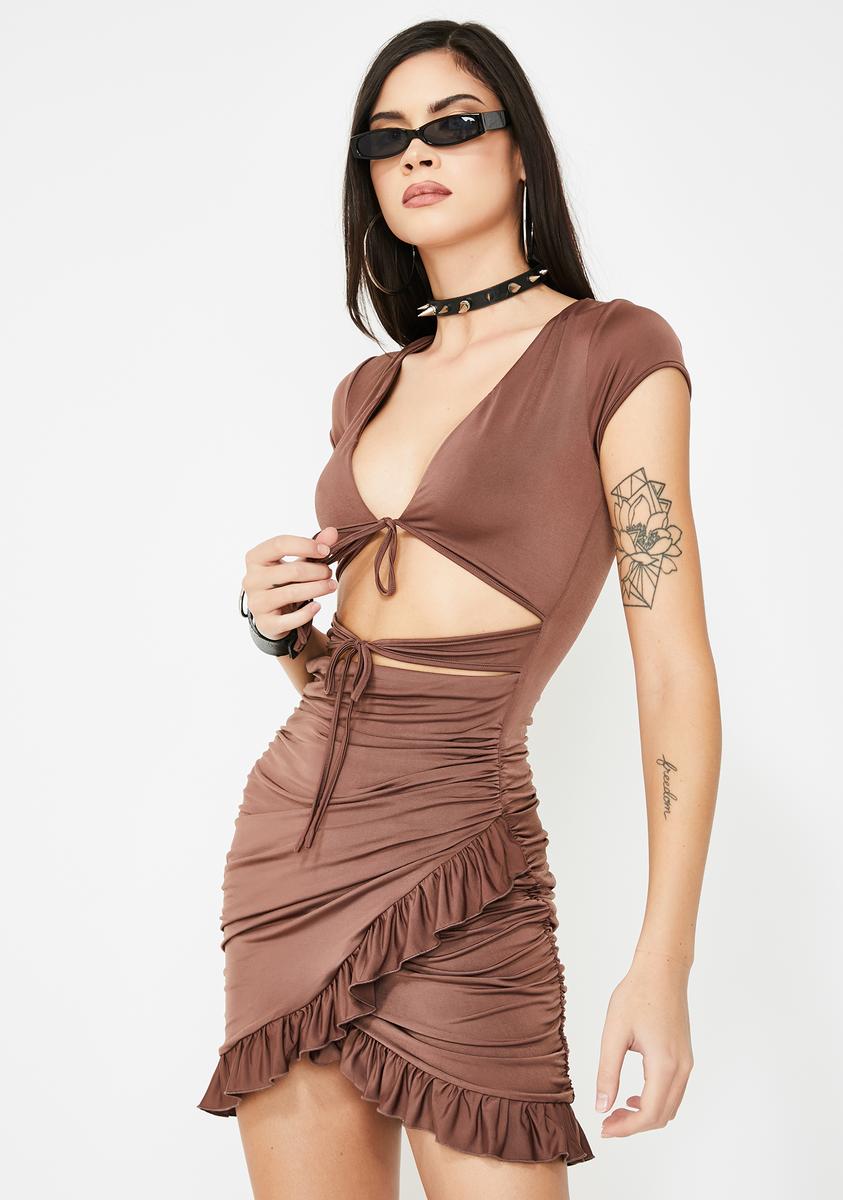 i am gia brown dress I AM GIA Greta Mini Dress – Dolls Kill