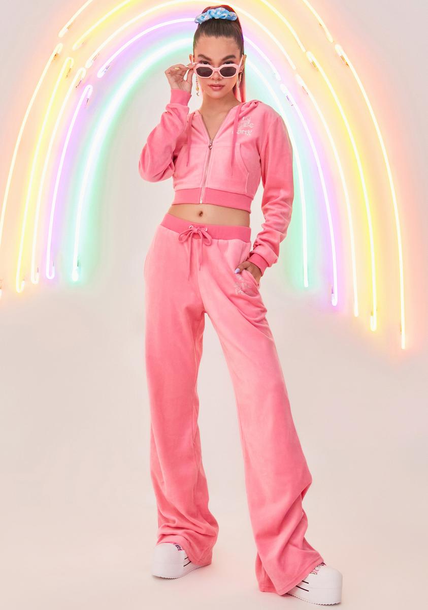 Dolls Kill x My Little Pony Velour Track Jacket Pink