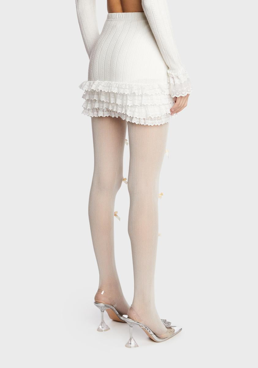 Sugar Thrillz Pointelle Lace Mini Skirt - Cream – Dolls Kill