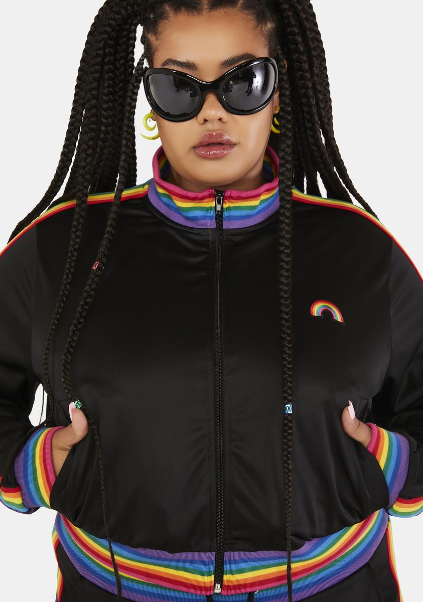 Plus Size Club Exx Stripe Trim Track Jacket – Dolls Kill