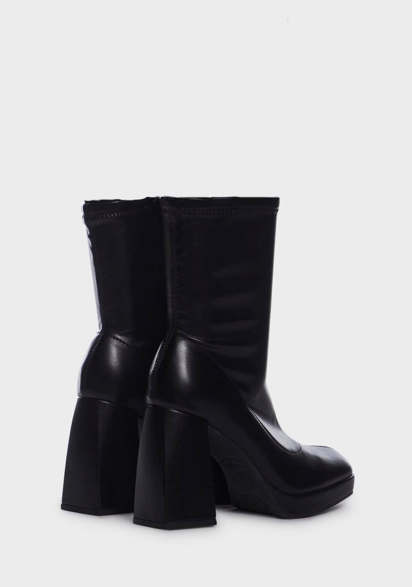 Dark Quiet Approach Heeled Sock Boots,New Products : American Fashion Style Bags On Sale