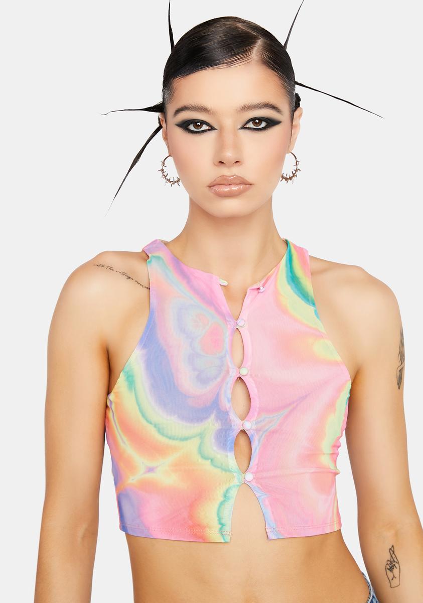 Abstract Marble Calabra Mesh Crop Top AFRM,All Products : American Fashion Style Bags On Sale