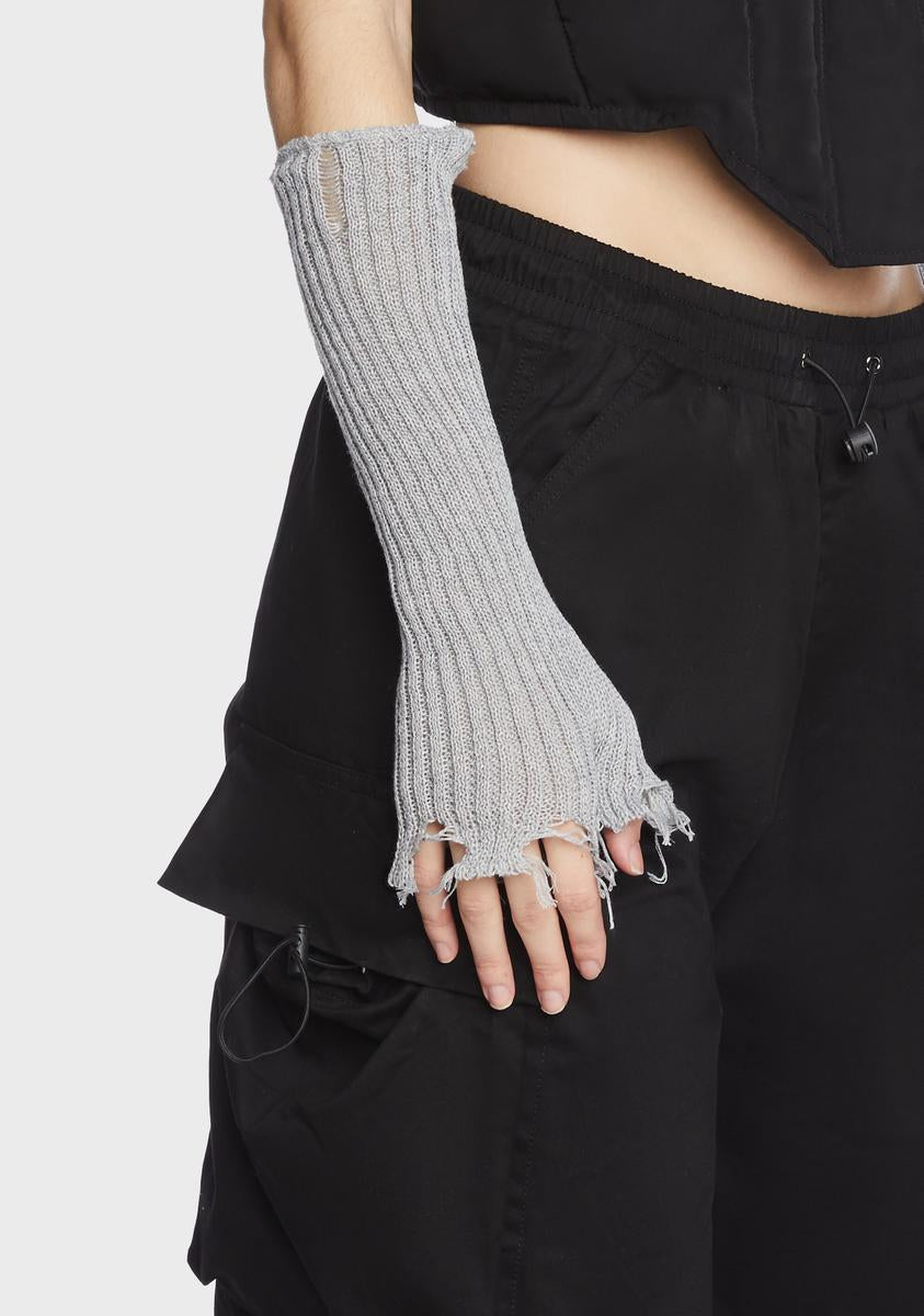 Grey Moshe Knit Gloves THE KRIPT,New Products : American Fashion Style Bags On Sale