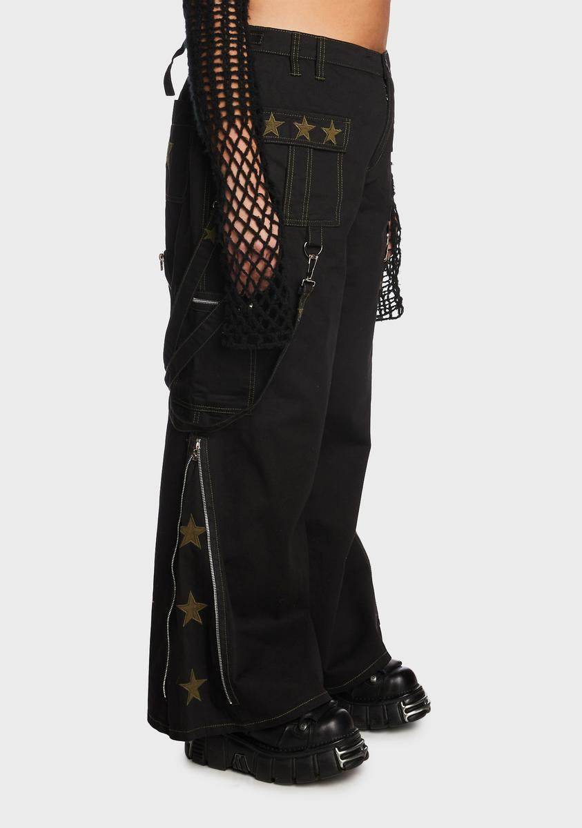 パンツ tripp nyc 2way studs wide flare pants STUDDED POWER PANT BLACK DENIM – TRIPP NYC