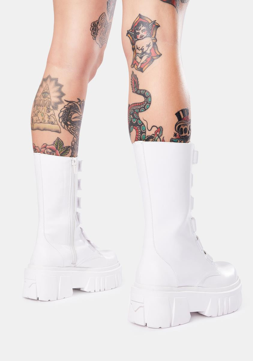White velcro combat boots discount