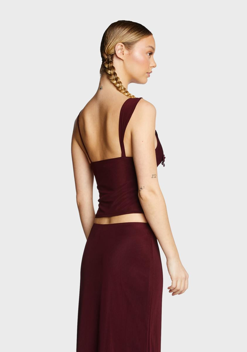 Motel Asymmetric Crop Tank Top