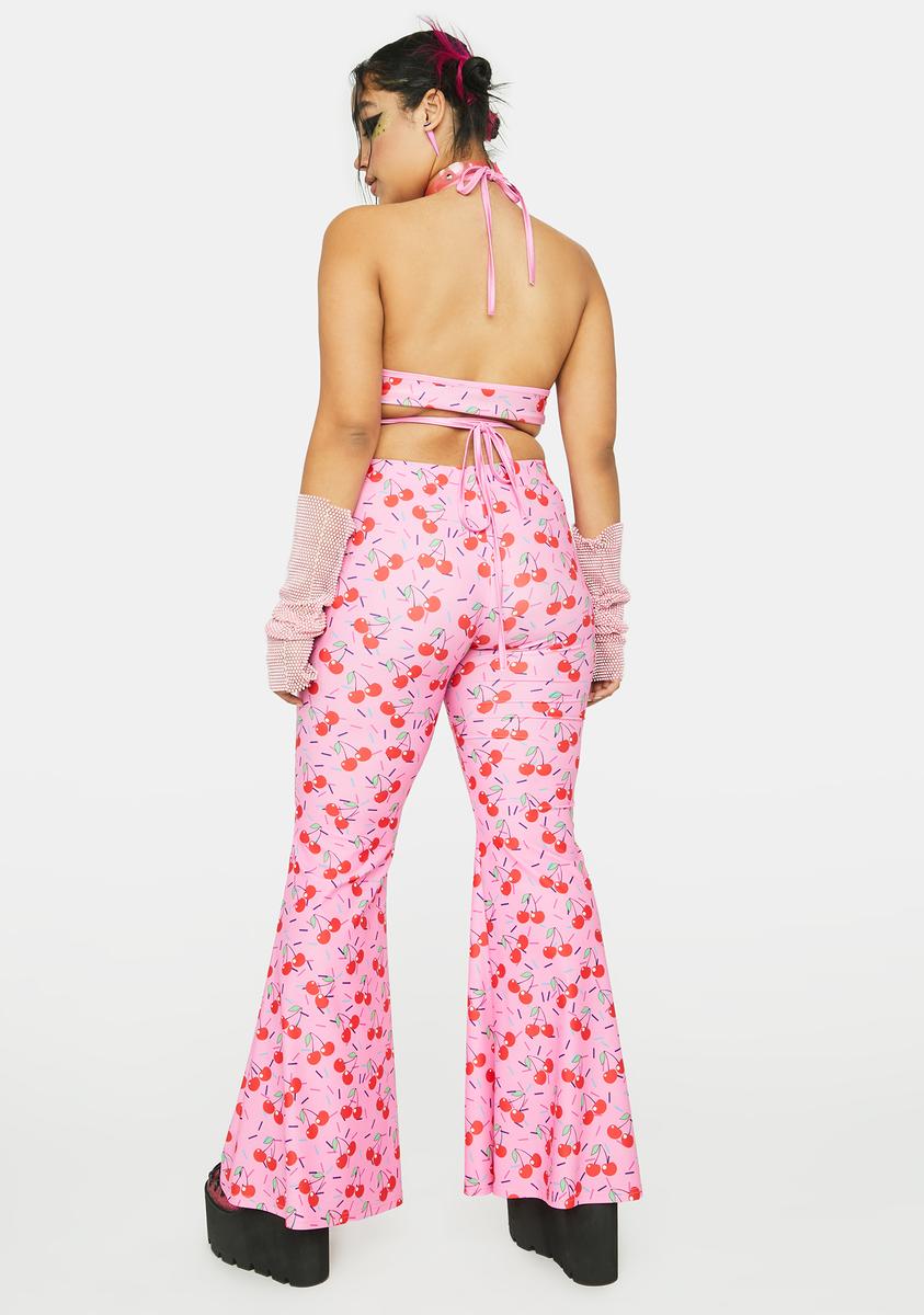 Plus size stretch flare pants top