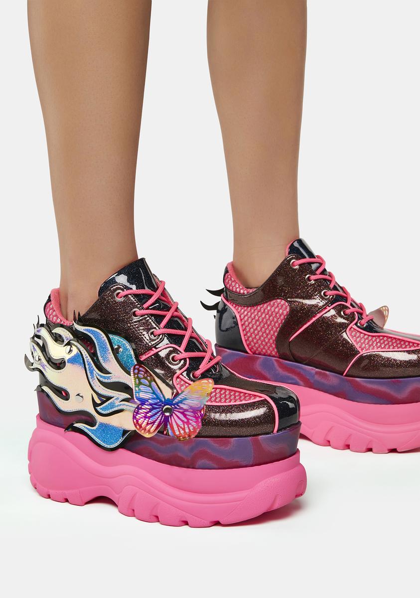 ②DOLLS KILL扱い❤️CLUB EXX超厚底メタリックブーツ キラキラ系 Club