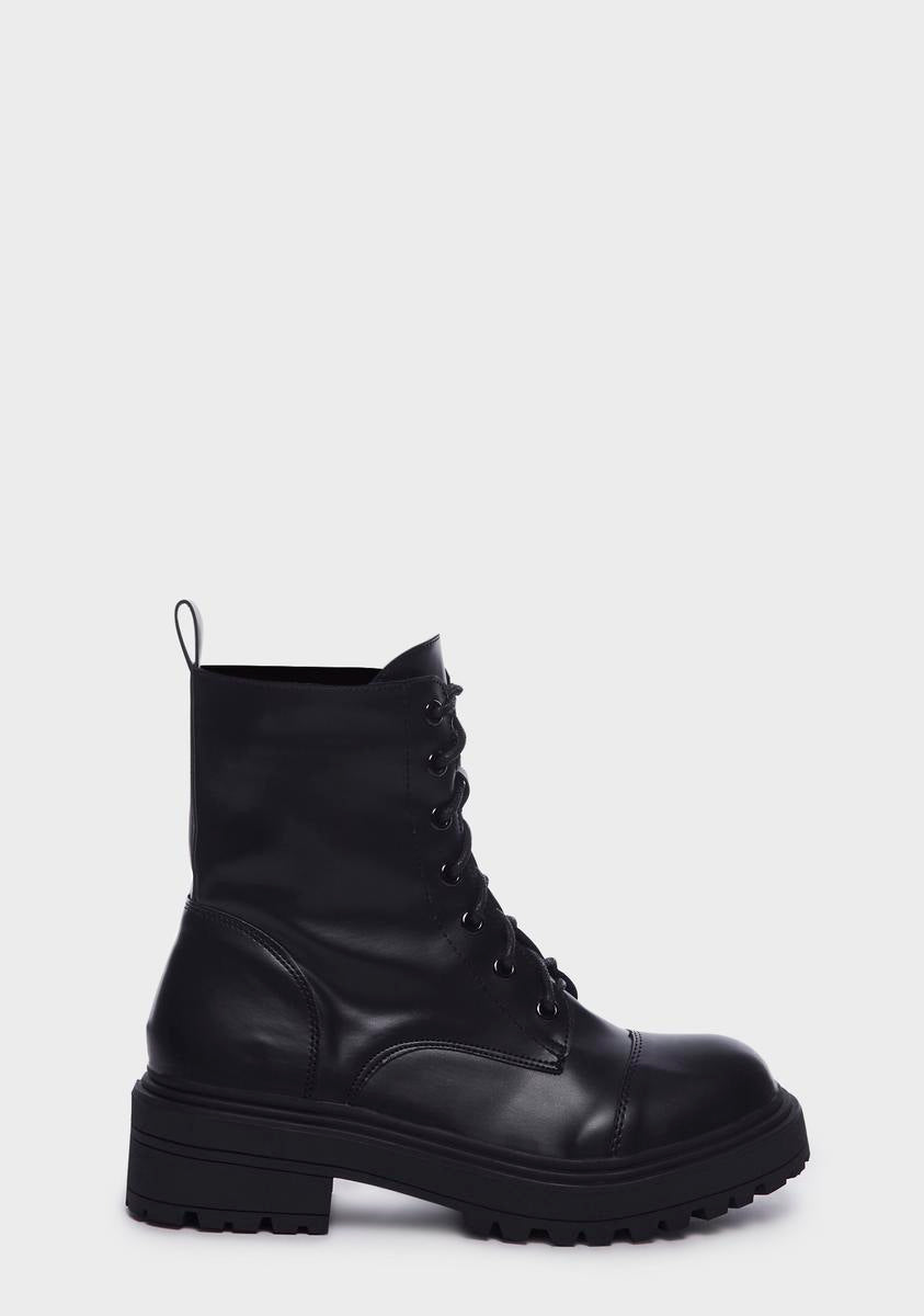 Noir Down For Fun Lace Up Boots,New Products : American Fashion Style Bags On Sale Noir Down For Fun Lace Up Boots,New Products : American Fashion Style Bags On Sale