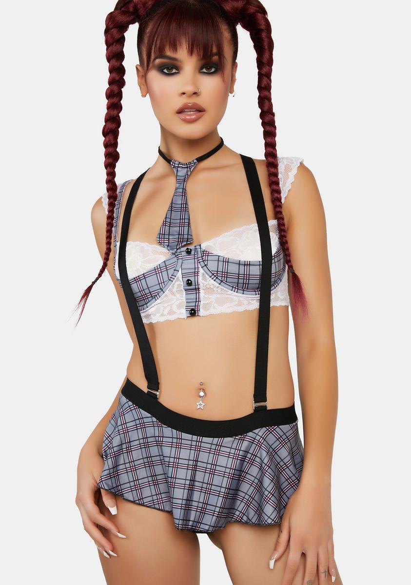Sexy School Girl Lingerie Set - Plaid – Dolls Kill
