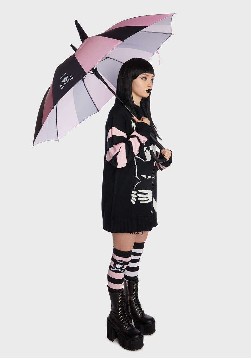 Happy When It Rains Kitty Umbrella Dolls Kill x Emily The Strange,New Products : American Fashion Style Bags On Sale