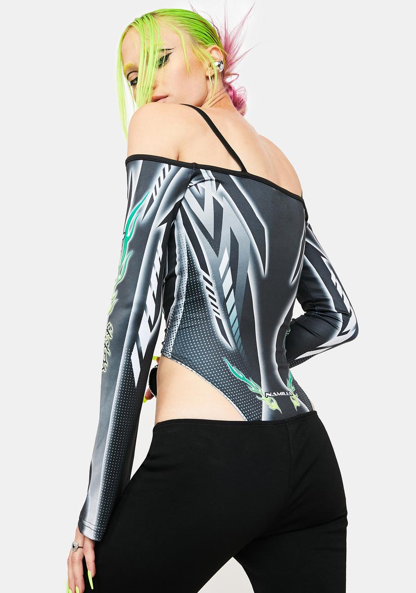 Namilia Pussy Power Print Bodysuit Multi Dolls Kill