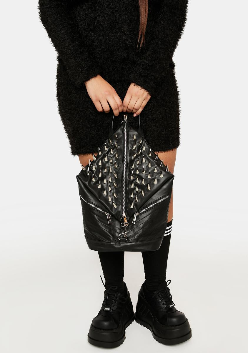 buy leather flame backpack Fan All Flames Spiked Backpack