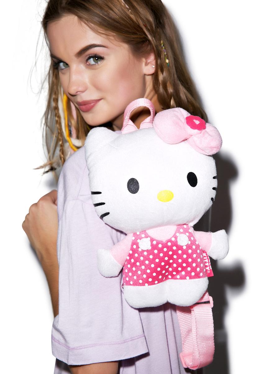 Say Hello To Miss Kitty Plush Back Pack,New Products : American Fashion Style Bags On Sale