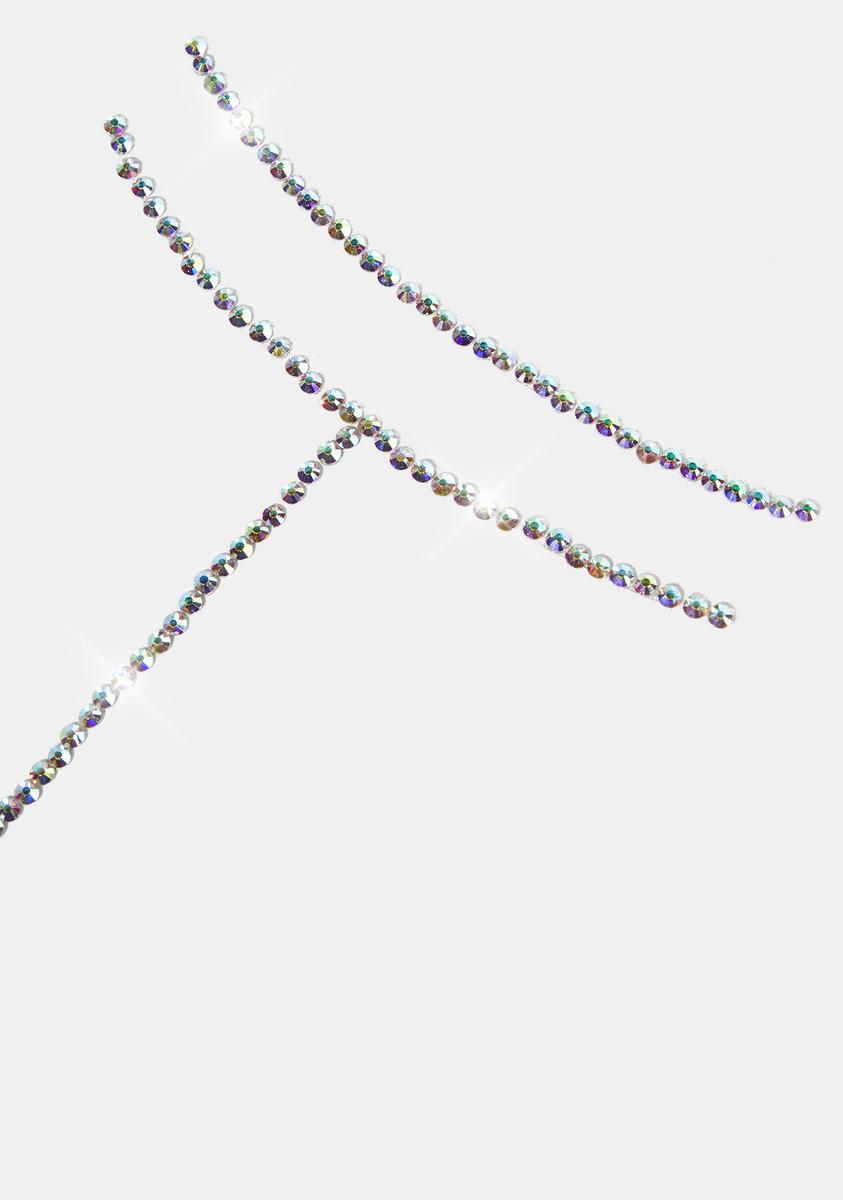 Rhinestone T Shape Body Sticker - Silver – Dolls Kill