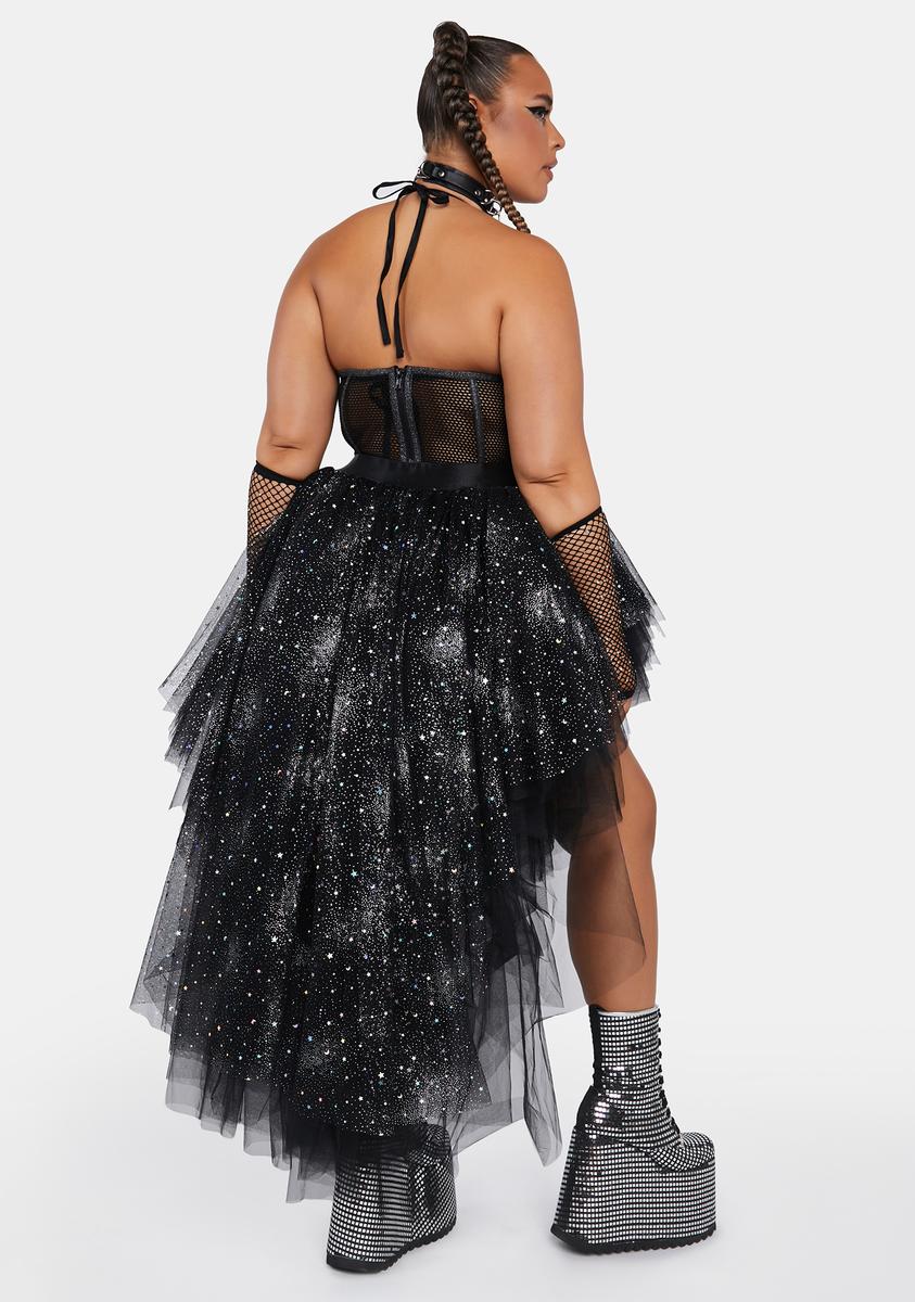 Plus Size Club Exx Glitter Star High Low Tulle Tutu Skirt Plus Size Club Exx Glitter Star High Low Tulle Tutu Skirt