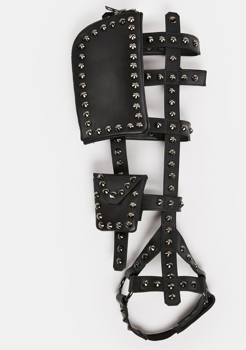 Club Exx Studded Knee High Platform Boots With Detachable