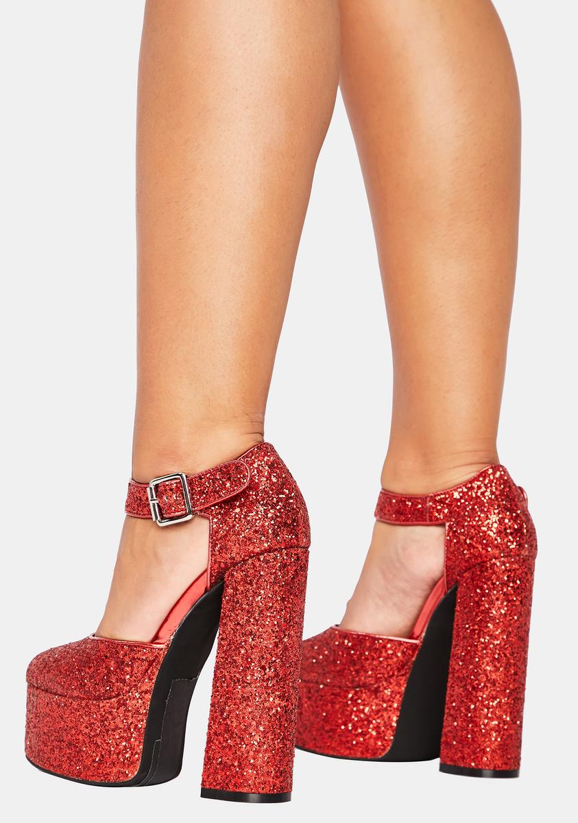 Ruby red sparkly heels store