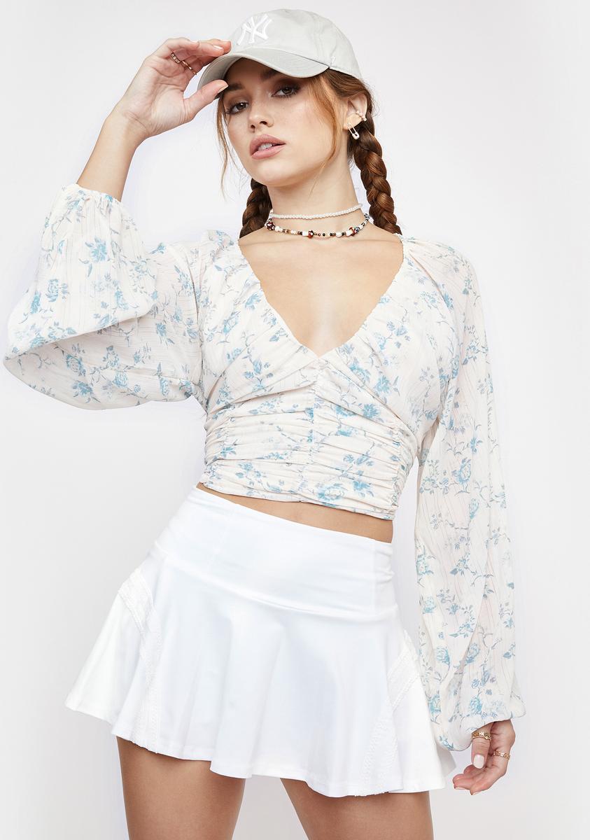 Free People Final Rose Ruched Blouse – Dolls Kill