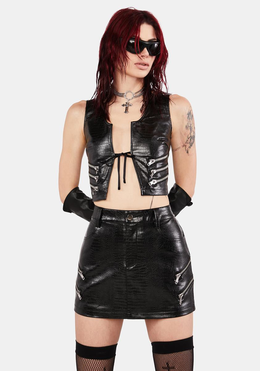 Black leather skirt retailer dolls kill