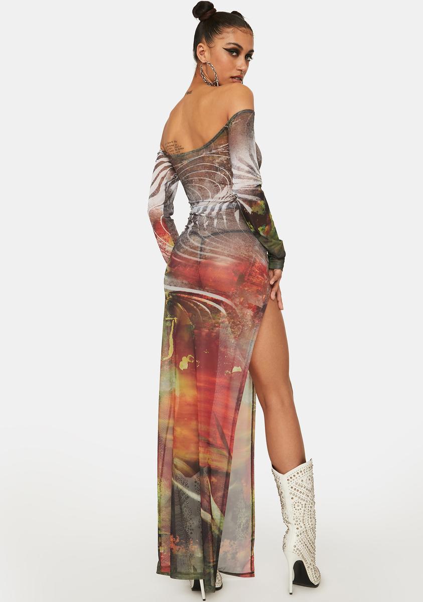 Jaded London Grunge Illusion Print Sheer Maxi Dress – Dolls Kill