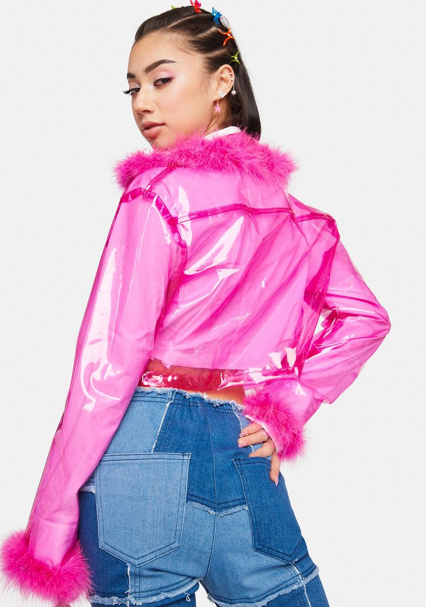 Pink vinyl jacket hot sale