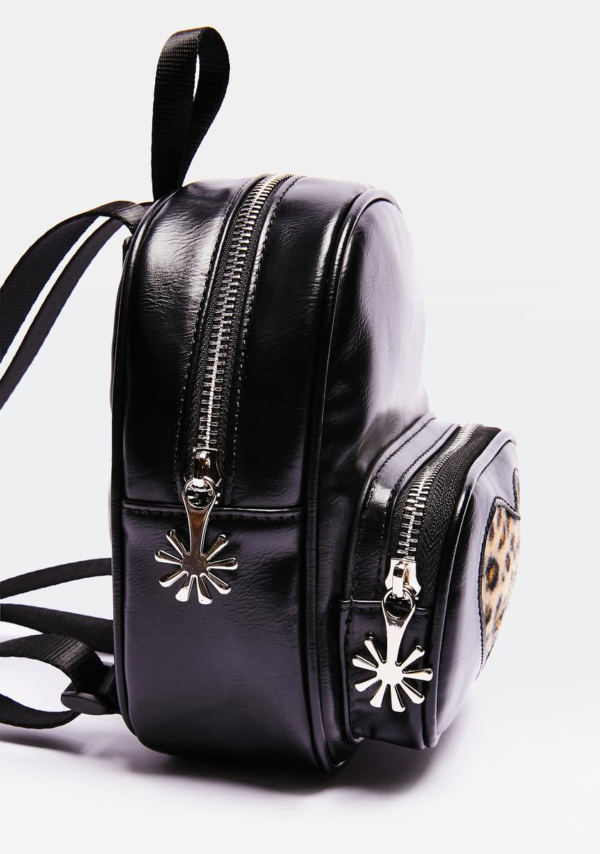 heart spike studded mini backpack Delia's Leopard Heart Mini Backpack