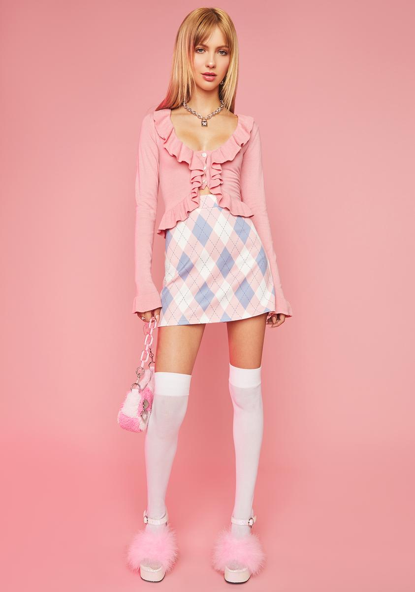 Sugar Thrillz Ruffle Button Up Crop Cardigan - Pink – Dolls Kill