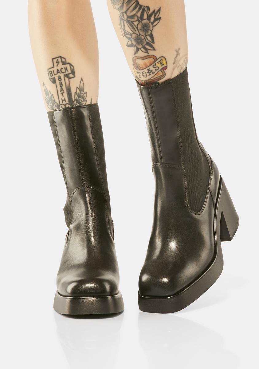 Vagabond Shoemakers Heeled Chelsea Boots Black Leather – Dolls Kill