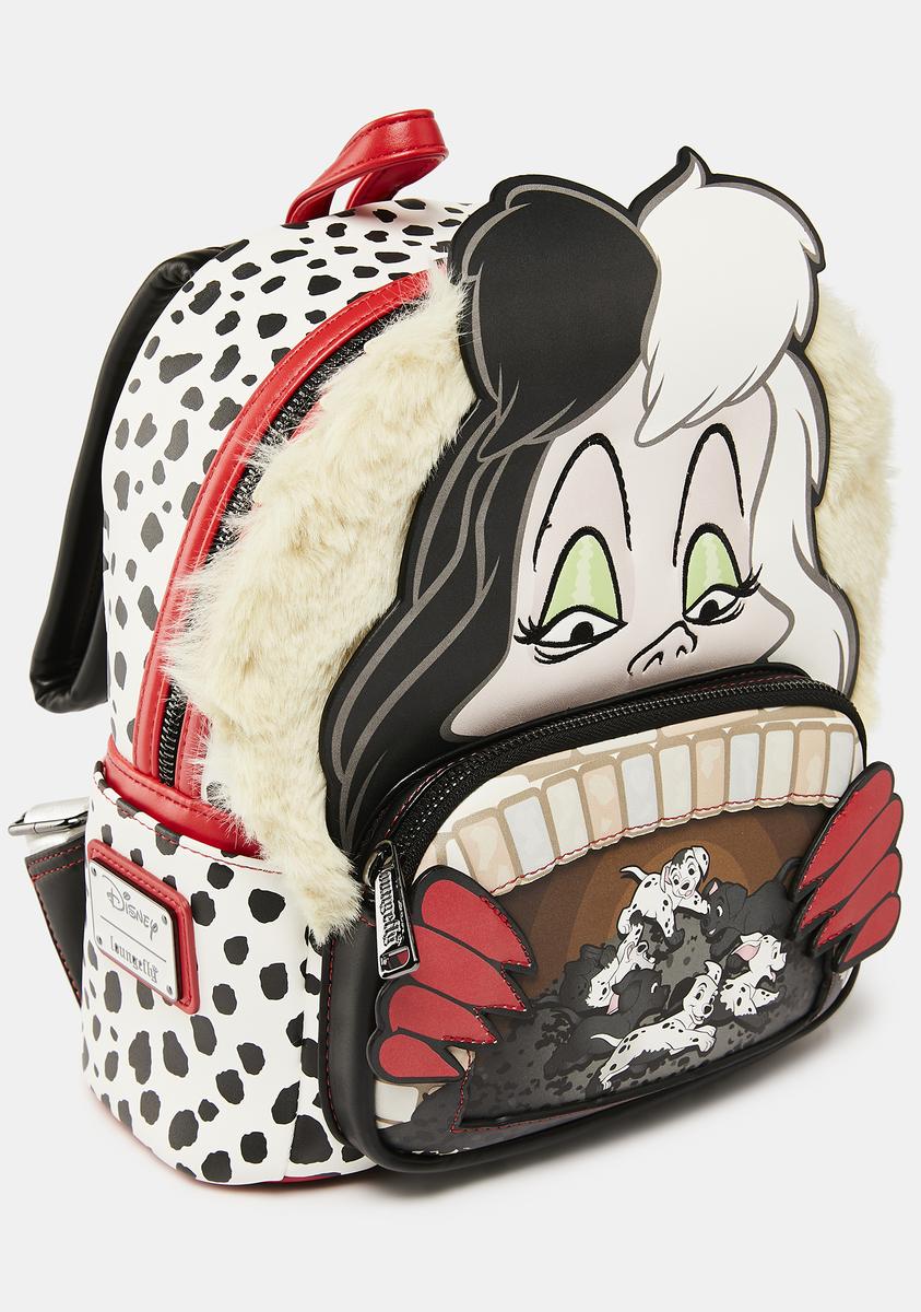 lululemon 3 in 1 tennis bag EXCLUSIVE DROP: Loungefly Disney 101 Dalmatians Cruella De Vil Villain Castle Series Mini Backpack Made from faux leather with applique Loungefly Disney's Cruella Deville Backpack