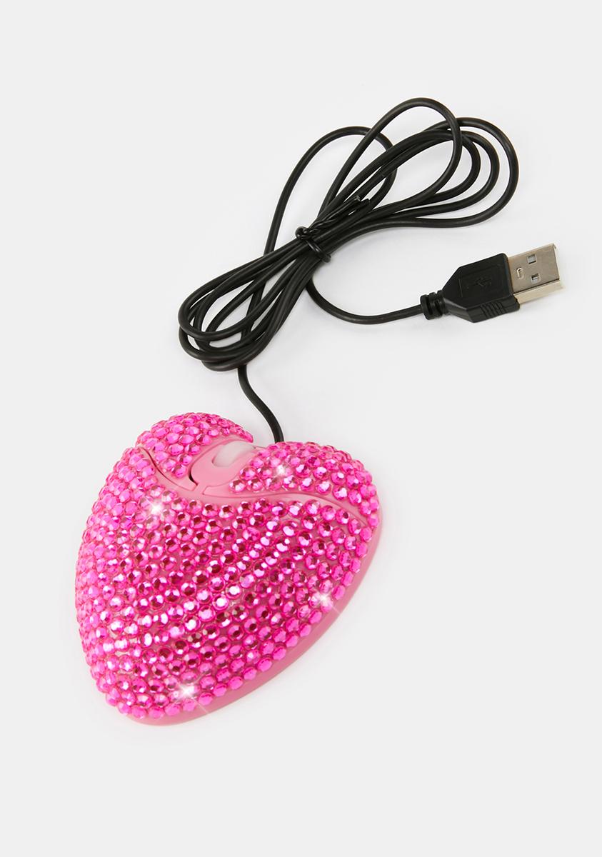 Dolls Home Heart Shaped Rhinestone Mouse - Pink – Dolls Kill